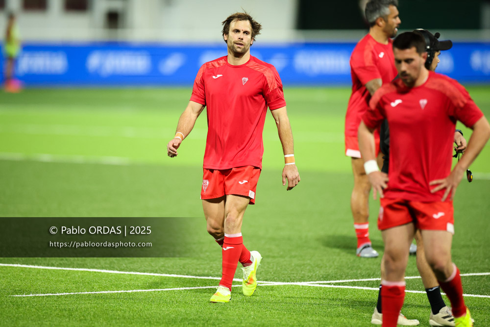 Yann Lesgourgues, lors du match de Pro D2 entre le Biarritz olympique et Valence Romans, le 5 décembre 2025 au stade Aguiléra de Biarritz, France (Photo Pablo ORDAS)