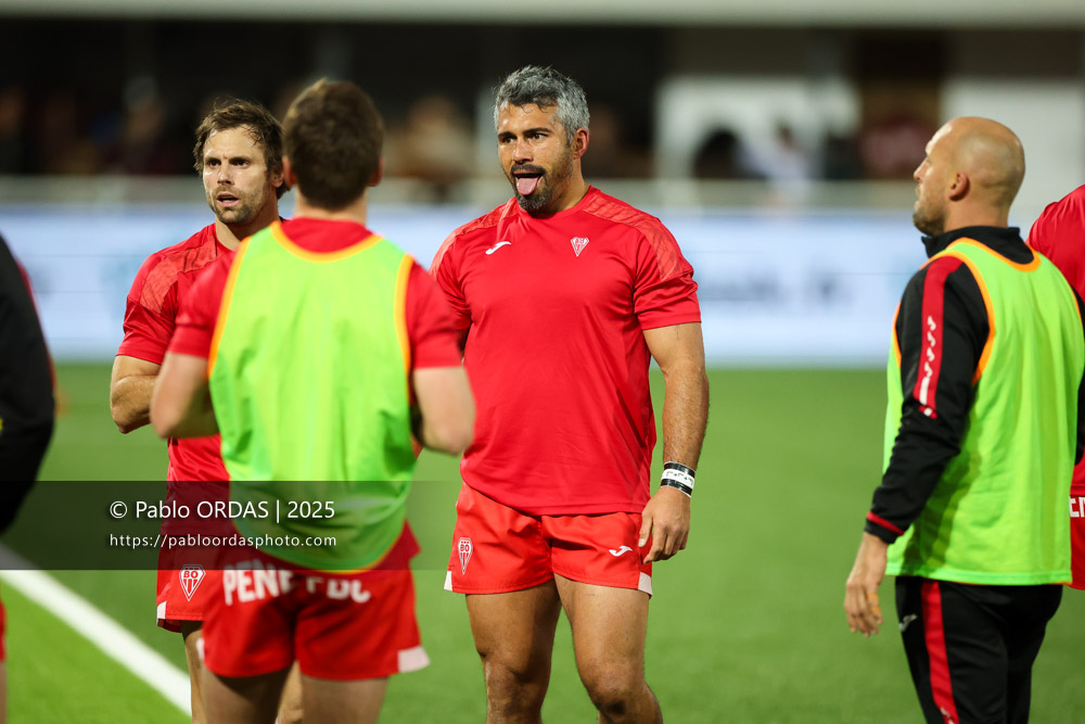 Yann David, lors du match de Pro D2 entre le Biarritz olympique et Valence Romans, le 5 décembre 2025 au stade Aguiléra de Biarritz, France (Photo Pablo ORDAS)