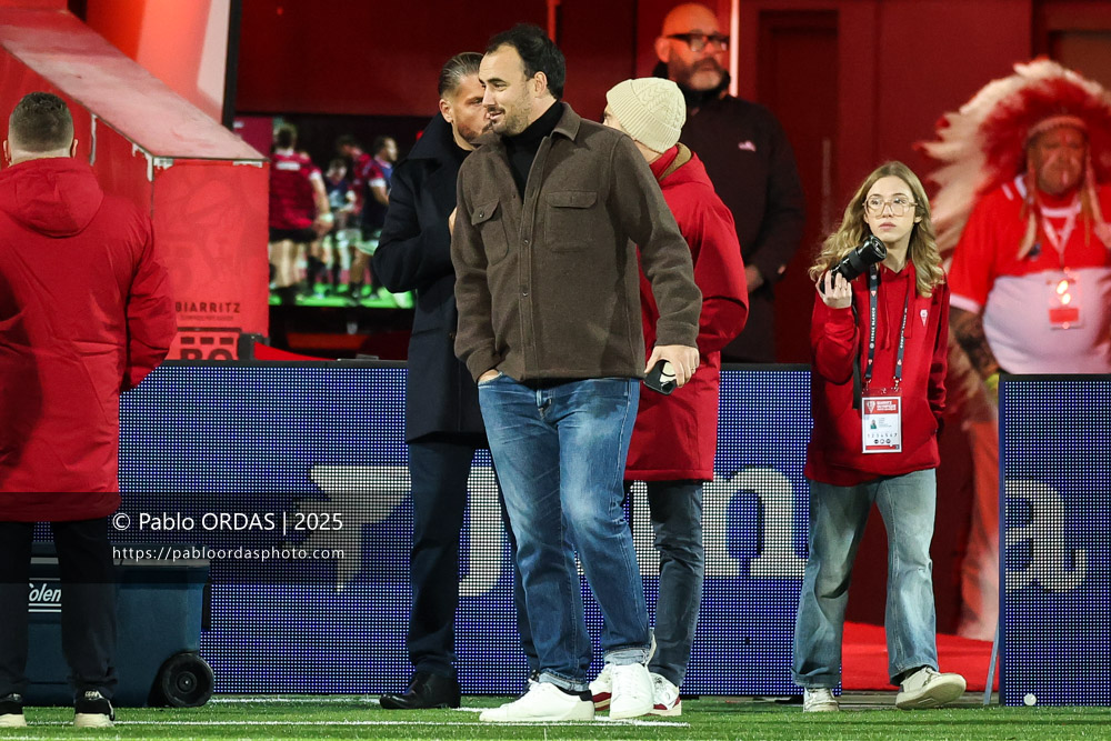 Valérian Broquère, lors du match de Pro D2 entre le Biarritz olympique et Valence Romans, le 5 décembre 2025 au stade Aguiléra de Biarritz, France (Photo Pablo ORDAS)