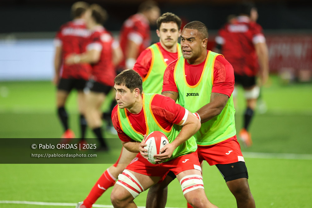 Ekain Imaz Agirre, lors du match de Pro D2 entre le Biarritz olympique et Valence Romans, le 5 décembre 2025 au stade Aguiléra de Biarritz, France (Photo Pablo ORDAS)