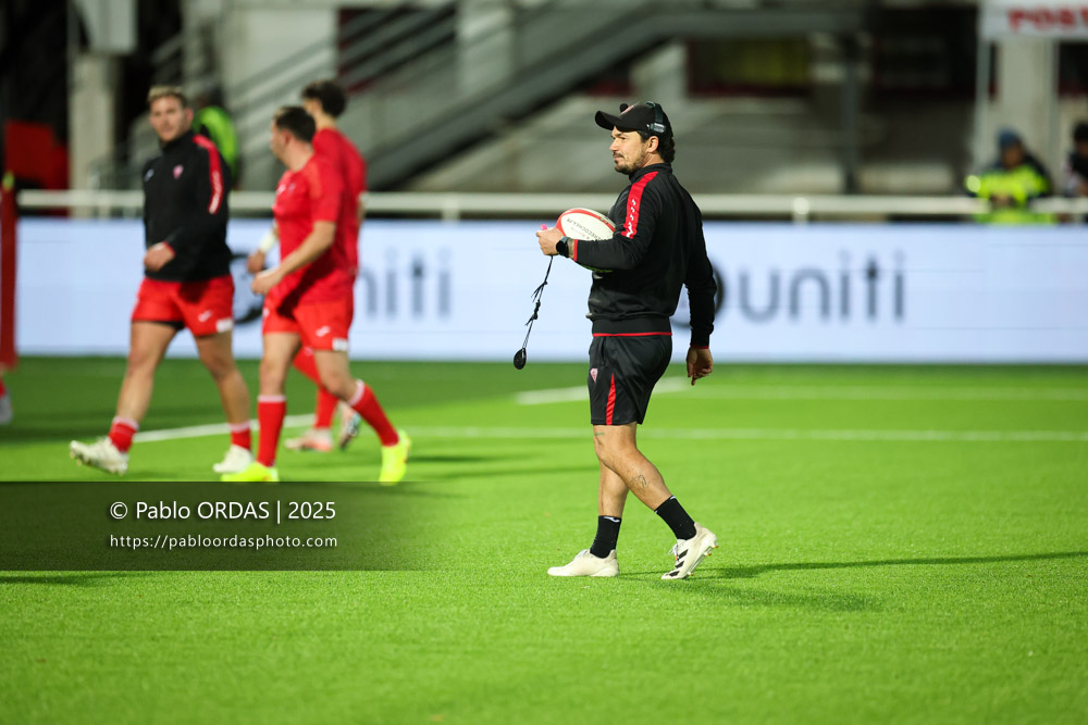 Boris Bouhraoua, lors du match de Pro D2 entre le Biarritz olympique et Valence Romans, le 5 décembre 2025 au stade Aguiléra de Biarritz, France (Photo Pablo ORDAS)