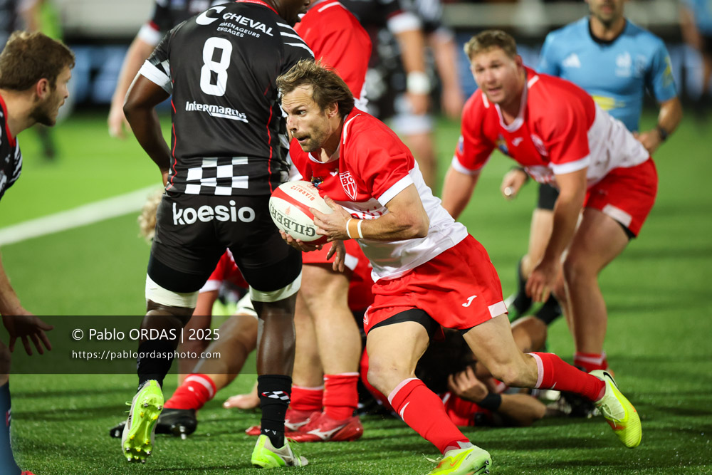Yann Lesgourgues, lors du match de Pro D2 entre le Biarritz olympique et Valence Romans, le 5 décembre 2025 au stade Aguiléra de Biarritz, France (Photo Pablo ORDAS)