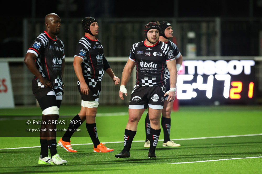 Andréa Pontanier, lors du match de Pro D2 entre le Biarritz olympique et Valence Romans, le 5 décembre 2025 au stade Aguiléra de Biarritz, France (Photo Pablo ORDAS)