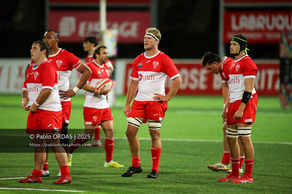 Heath Backhouse, lors du match de Pro D2 entre le Biarritz olympique et Valence Romans, le 5 décembre 2025 au stade Aguiléra de Biarritz, France (Photo Pablo ORDAS)