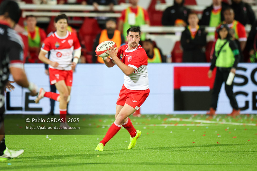 Edgar Retière, lors du match de Pro D2 entre le Biarritz olympique et Valence Romans, le 5 décembre 2025 au stade Aguiléra de Biarritz, France (Photo Pablo ORDAS)