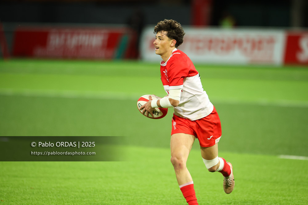 Baptiste Fariscot, lors du match de Pro D2 entre le Biarritz olympique et Valence Romans, le 5 décembre 2025 au stade Aguiléra de Biarritz, France (Photo Pablo ORDAS)