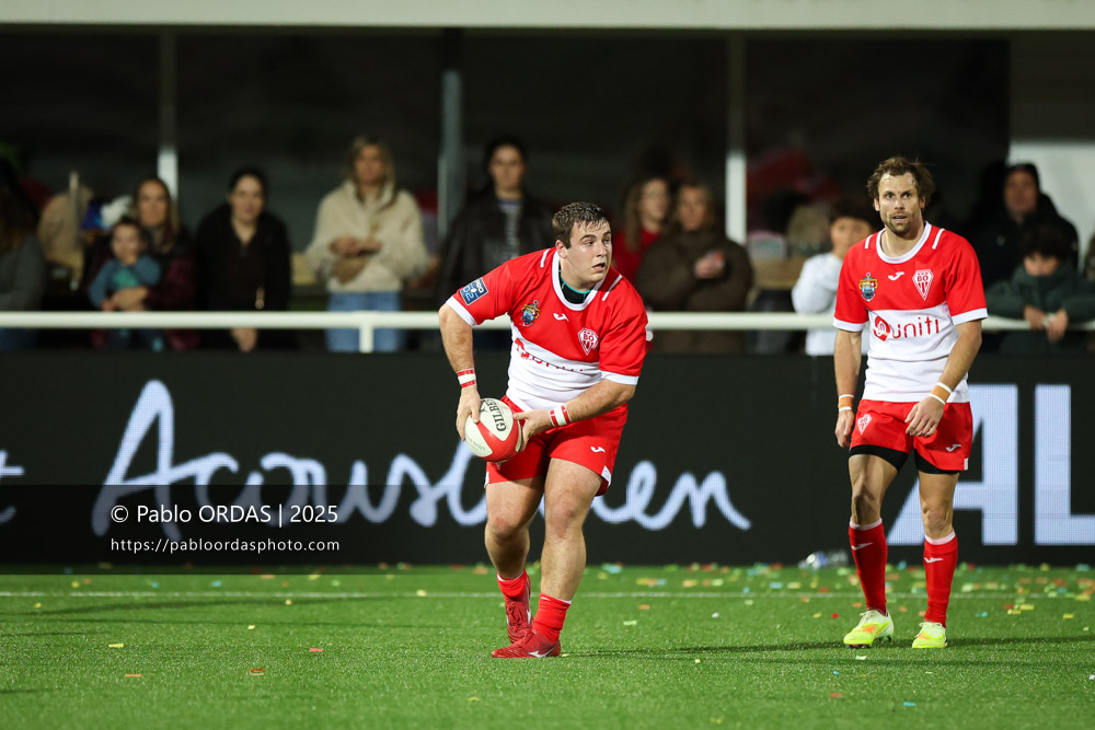 François Mur, lors du match de Pro D2 entre le Biarritz olympique et Valence Romans, le 5 décembre 2025 au stade Aguiléra de Biarritz, France (Photo Pablo ORDAS)