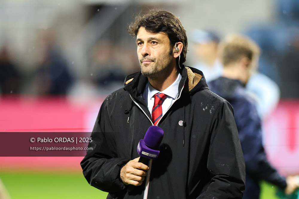 Xavier Garbajosa, lors du match de Champions Cup entre l'Aviron bayonnais et les Stormers, le 5 décembre 2025 au stade Jean Dauger de Bayonne, France (Photo Pablo ORDAS)