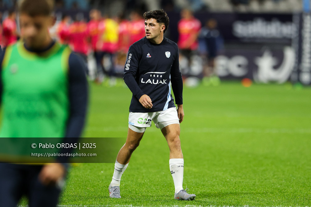 Yohan Orabé, lors du match de Champions Cup entre l'Aviron bayonnais et les Stormers, le 5 décembre 2025 au stade Jean Dauger de Bayonne, France (Photo Pablo ORDAS)