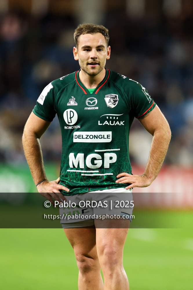 Joris Segonds, lors du match de Champions Cup entre l'Aviron bayonnais et les Stormers, le 5 décembre 2025 au stade Jean Dauger de Bayonne, France (Photo Pablo ORDAS)