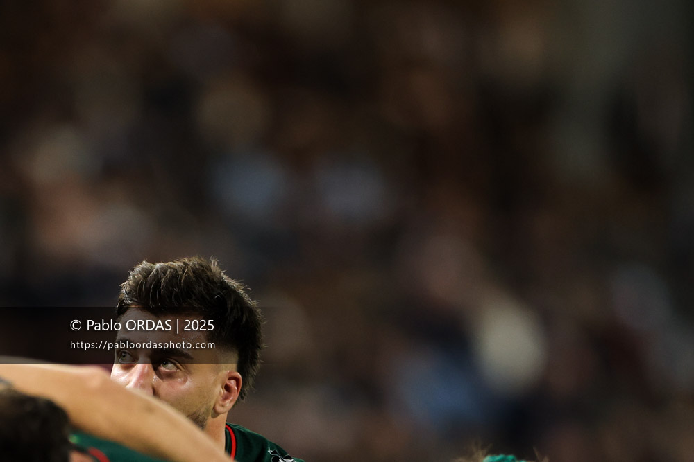 Nika Lomidze, lors du match de Champions Cup entre l'Aviron bayonnais et les Stormers, le 5 décembre 2025 au stade Jean Dauger de Bayonne, France (Photo Pablo ORDAS)