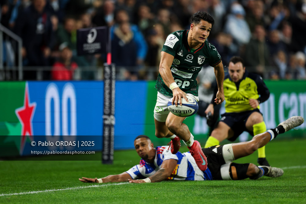 Tom Spring, lors du match de Champions Cup entre l'Aviron bayonnais et les Stormers, le 5 décembre 2025 au stade Jean Dauger de Bayonne, France (Photo Pablo ORDAS)