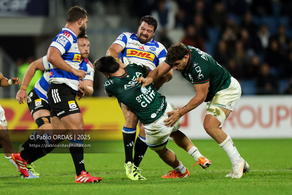 Clinton Swart, lors du match de Champions Cup entre l'Aviron bayonnais et les Stormers, le 5 décembre 2025 au stade Jean Dauger de Bayonne, France (Photo Pablo ORDAS)