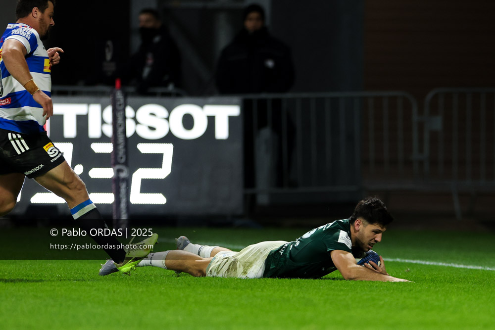 Yohan Orabé, lors du match de Champions Cup entre l'Aviron bayonnais et les Stormers, le 5 décembre 2025 au stade Jean Dauger de Bayonne, France (Photo Pablo ORDAS)