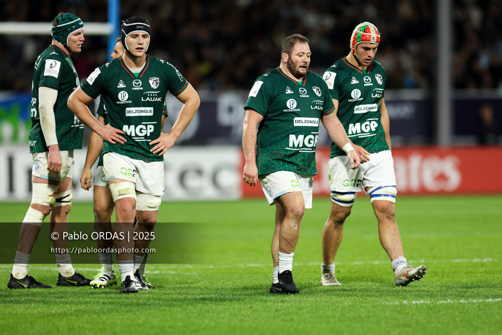Swan Cormenier, lors du match de Champions Cup entre l'Aviron bayonnais et les Stormers, le 5 décembre 2025 au stade Jean Dauger de Bayonne, France (Photo Pablo ORDAS)