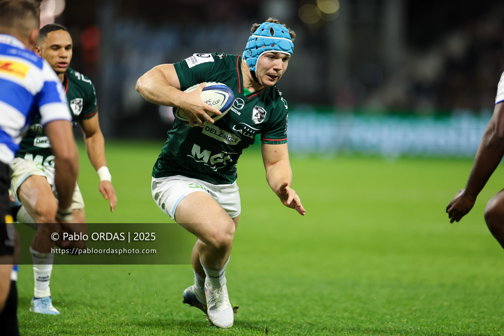 Lucas Martin, lors du match de Champions Cup entre l'Aviron bayonnais et les Stormers, le 5 décembre 2025 au stade Jean Dauger de Bayonne, France (Photo Pablo ORDAS)