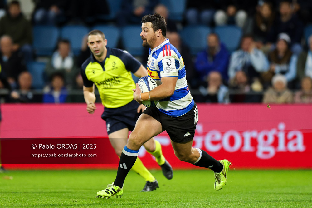 Clinton Swart, lors du match de Champions Cup entre l'Aviron bayonnais et les Stormers, le 5 décembre 2025 au stade Jean Dauger de Bayonne, France (Photo Pablo ORDAS)