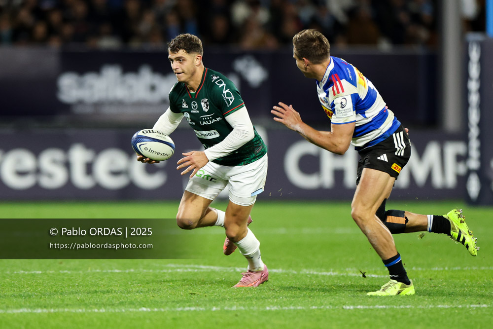 Arnaud Erbinartegaray, lors du match de Champions Cup entre l'Aviron bayonnais et les Stormers, le 5 décembre 2025 au stade Jean Dauger de Bayonne, France (Photo Pablo ORDAS)