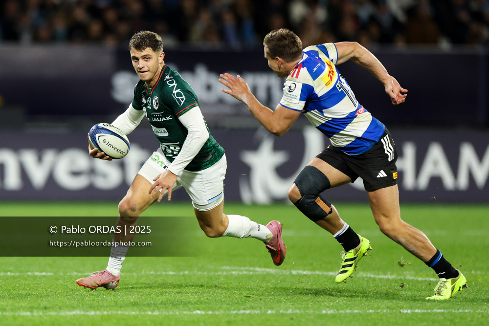 Arnaud Erbinartegaray, lors du match de Champions Cup entre l'Aviron bayonnais et les Stormers, le 5 décembre 2025 au stade Jean Dauger de Bayonne, France (Photo Pablo ORDAS)