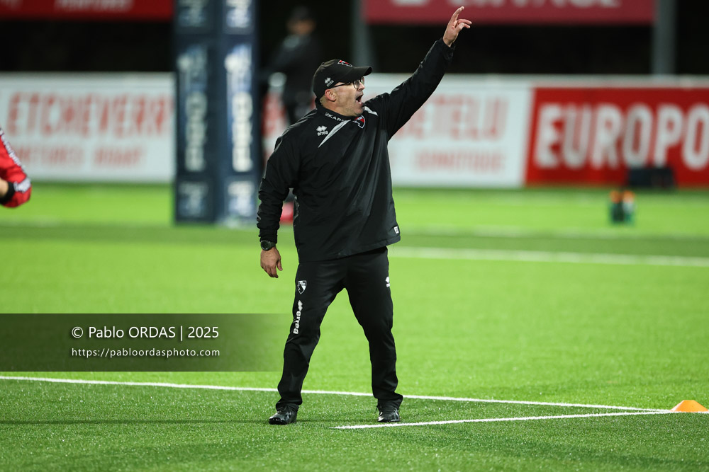 Johann Autier, lors du match de Pro D2 entre le Biarritz olympique et Oyonnax, le 19 décembre 2025 au stade Aguiléra de Biarritz, France (Photo Pablo ORDAS)