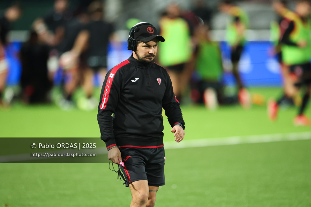 Boris Bouhraoua, lors du match de Pro D2 entre le Biarritz olympique et Oyonnax, le 19 décembre 2025 au stade Aguiléra de Biarritz, France (Photo Pablo ORDAS)
