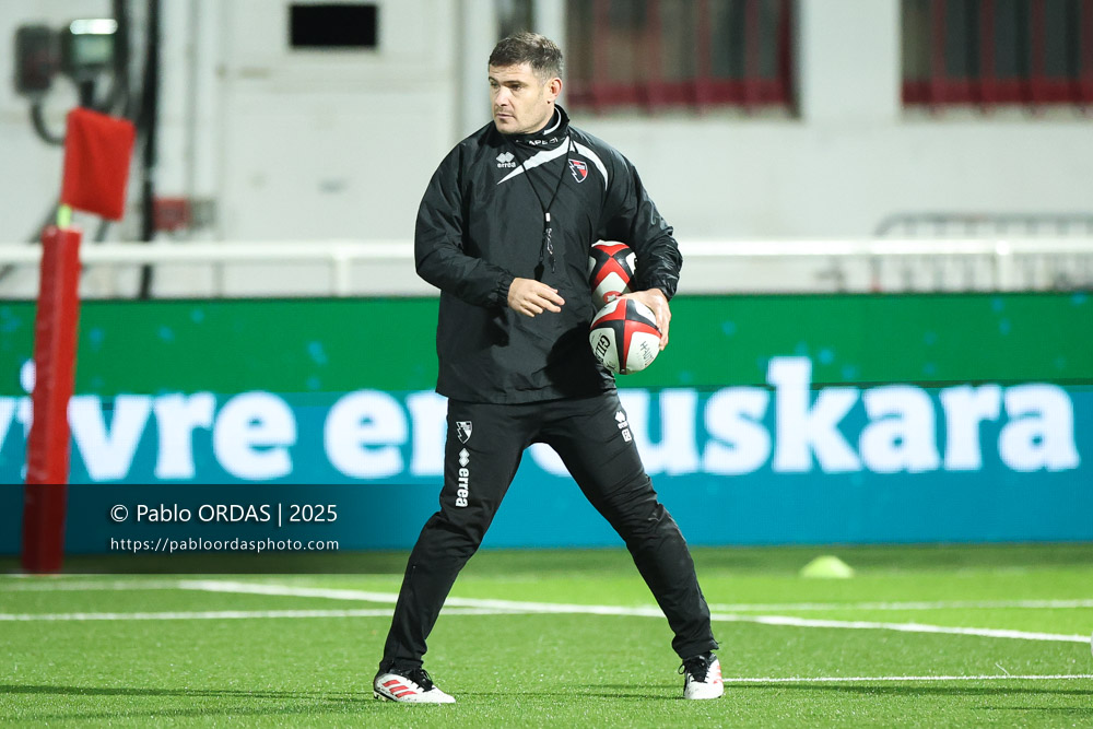 Fabien Cibray, lors du match de Pro D2 entre le Biarritz olympique et Oyonnax, le 19 décembre 2025 au stade Aguiléra de Biarritz, France (Photo Pablo ORDAS)