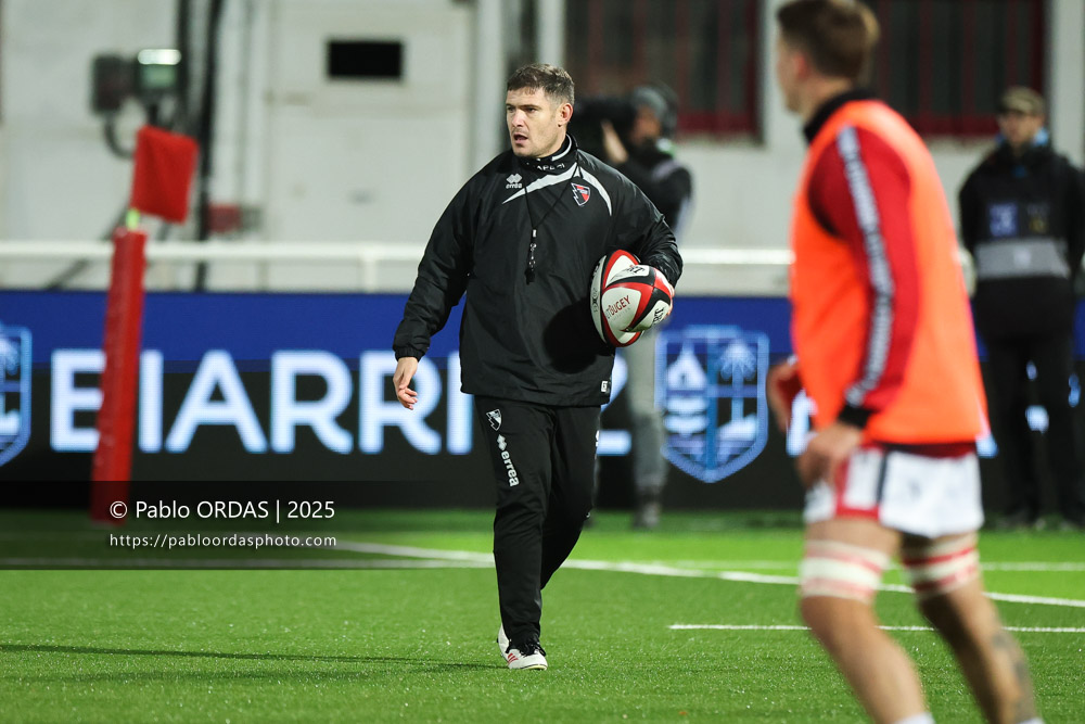 Fabien Cibray, lors du match de Pro D2 entre le Biarritz olympique et Oyonnax, le 19 décembre 2025 au stade Aguiléra de Biarritz, France (Photo Pablo ORDAS)