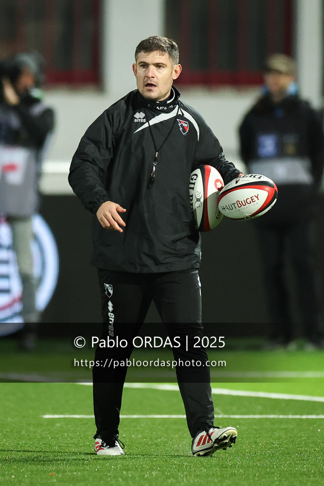 Fabien Cibray, lors du match de Pro D2 entre le Biarritz olympique et Oyonnax, le 19 décembre 2025 au stade Aguiléra de Biarritz, France (Photo Pablo ORDAS)
