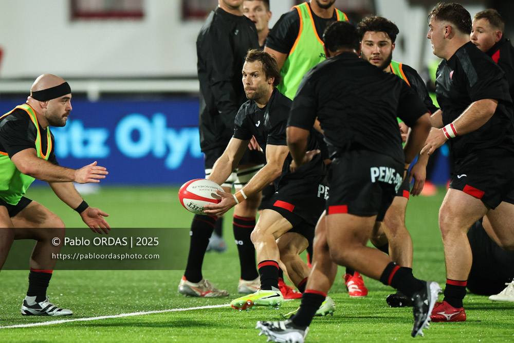 Yann Lesgourgues, lors du match de Pro D2 entre le Biarritz olympique et Oyonnax, le 19 décembre 2025 au stade Aguiléra de Biarritz, France (Photo Pablo ORDAS)