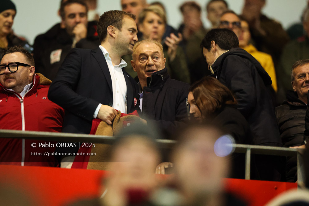 Patrick Arrosteguy, lors du match de Pro D2 entre le Biarritz olympique et Oyonnax, le 19 décembre 2025 au stade Aguiléra de Biarritz, France (Photo Pablo ORDAS)