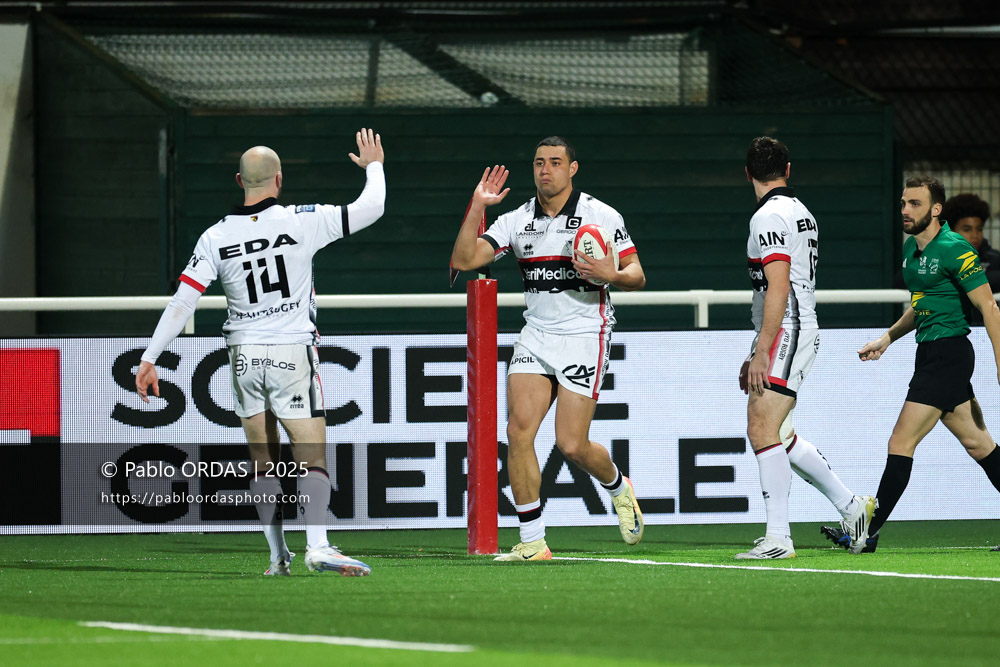 Karim Qadiri, lors du match de Pro D2 entre le Biarritz olympique et Oyonnax, le 19 décembre 2025 au stade Aguiléra de Biarritz, France (Photo Pablo ORDAS)
