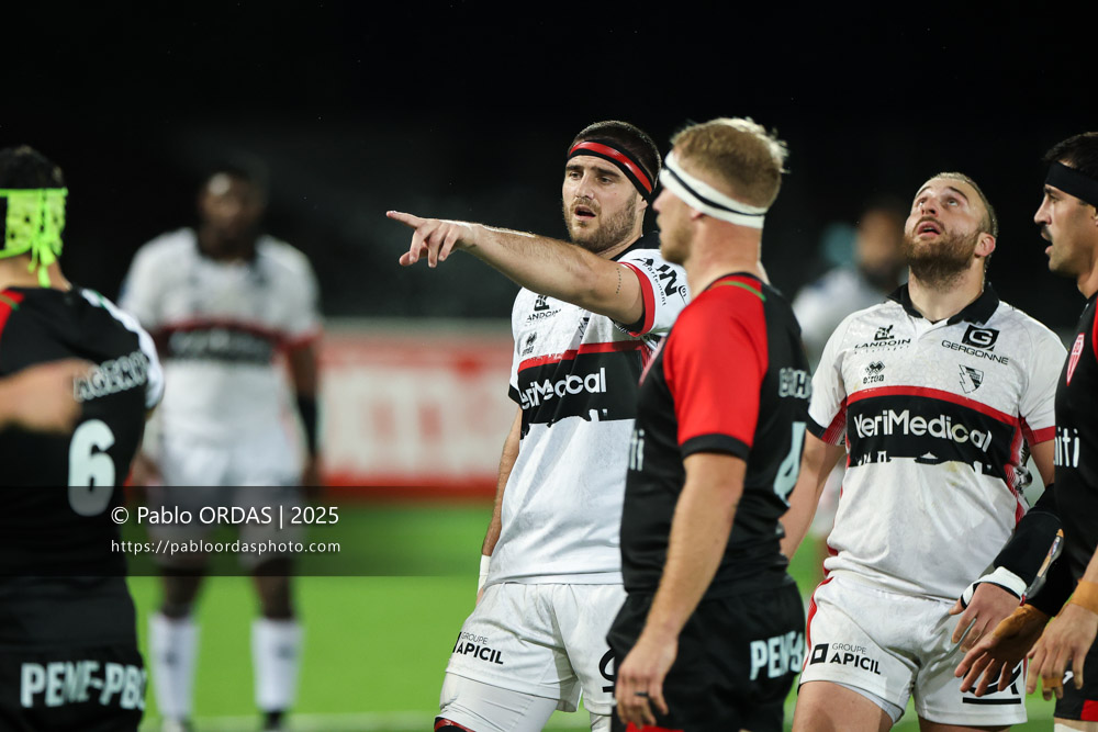 Alban Roussel, lors du match de Pro D2 entre le Biarritz olympique et Oyonnax, le 19 décembre 2025 au stade Aguiléra de Biarritz, France (Photo Pablo ORDAS)