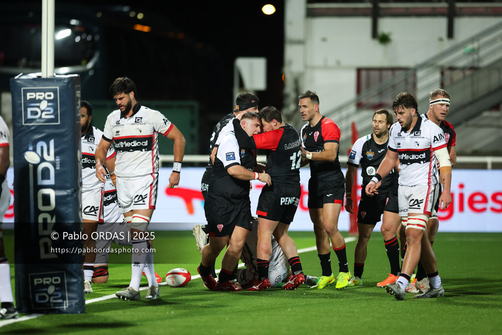 François Mur, lors du match de Pro D2 entre le Biarritz olympique et Oyonnax, le 19 décembre 2025 au stade Aguiléra de Biarritz, France (Photo Pablo ORDAS)