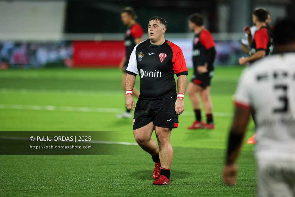 François Mur, lors du match de Pro D2 entre le Biarritz olympique et Oyonnax, le 19 décembre 2025 au stade Aguiléra de Biarritz, France (Photo Pablo ORDAS)