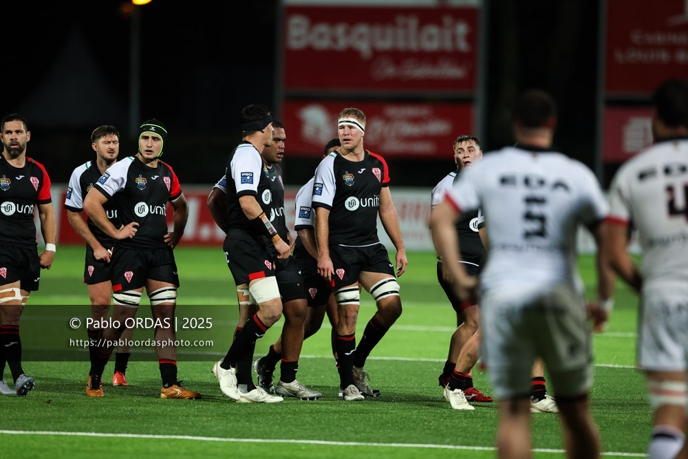 Heath Backhouse, lors du match de Pro D2 entre le Biarritz olympique et Oyonnax, le 19 décembre 2025 au stade Aguiléra de Biarritz, France (Photo Pablo ORDAS)
