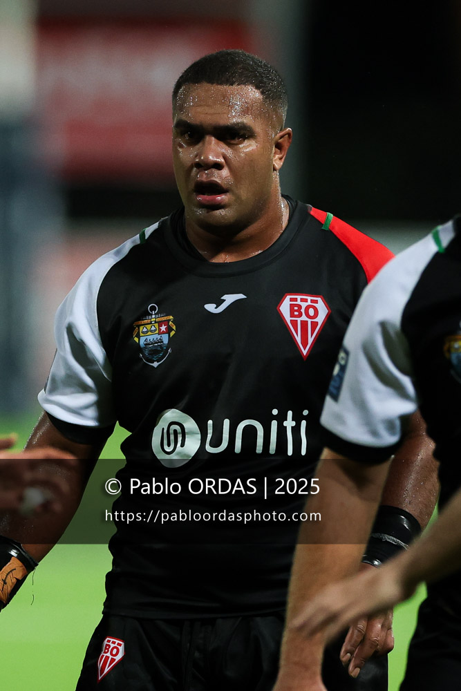 Johnny Dyer, lors du match de Pro D2 entre le Biarritz olympique et Oyonnax, le 19 décembre 2025 au stade Aguiléra de Biarritz, France (Photo Pablo ORDAS)