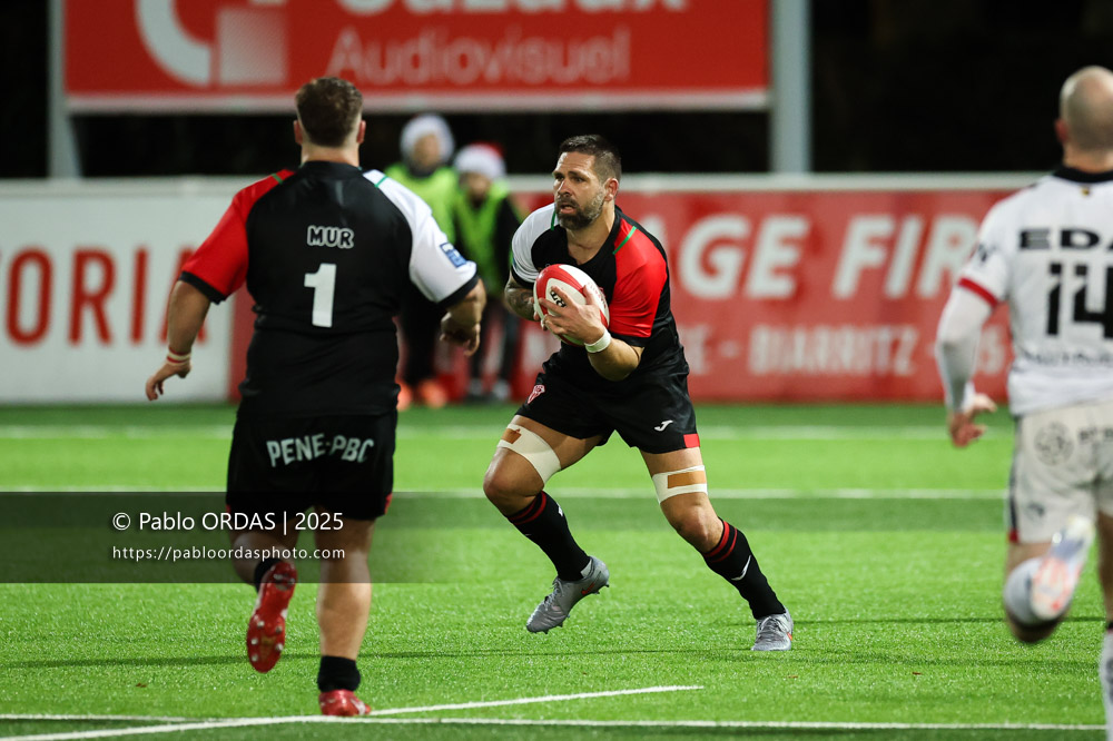 Cornell du Preez, lors du match de Pro D2 entre le Biarritz olympique et Oyonnax, le 19 décembre 2025 au stade Aguiléra de Biarritz, France (Photo Pablo ORDAS)