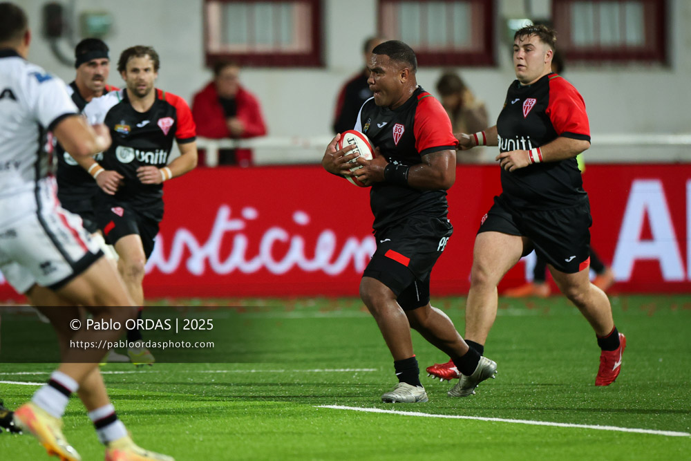 Johnny Dyer, lors du match de Pro D2 entre le Biarritz olympique et Oyonnax, le 19 décembre 2025 au stade Aguiléra de Biarritz, France (Photo Pablo ORDAS)