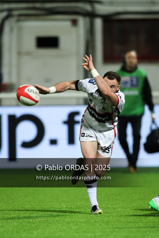 Vasil Lobzhanidze, lors du match de Pro D2 entre le Biarritz olympique et Oyonnax, le 19 décembre 2025 au stade Aguiléra de Biarritz, France (Photo Pablo ORDAS)