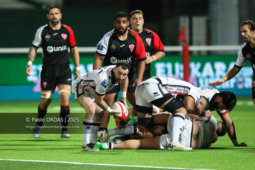 Vasil Lobzhanidze, lors du match de Pro D2 entre le Biarritz olympique et Oyonnax, le 19 décembre 2025 au stade Aguiléra de Biarritz, France (Photo Pablo ORDAS)