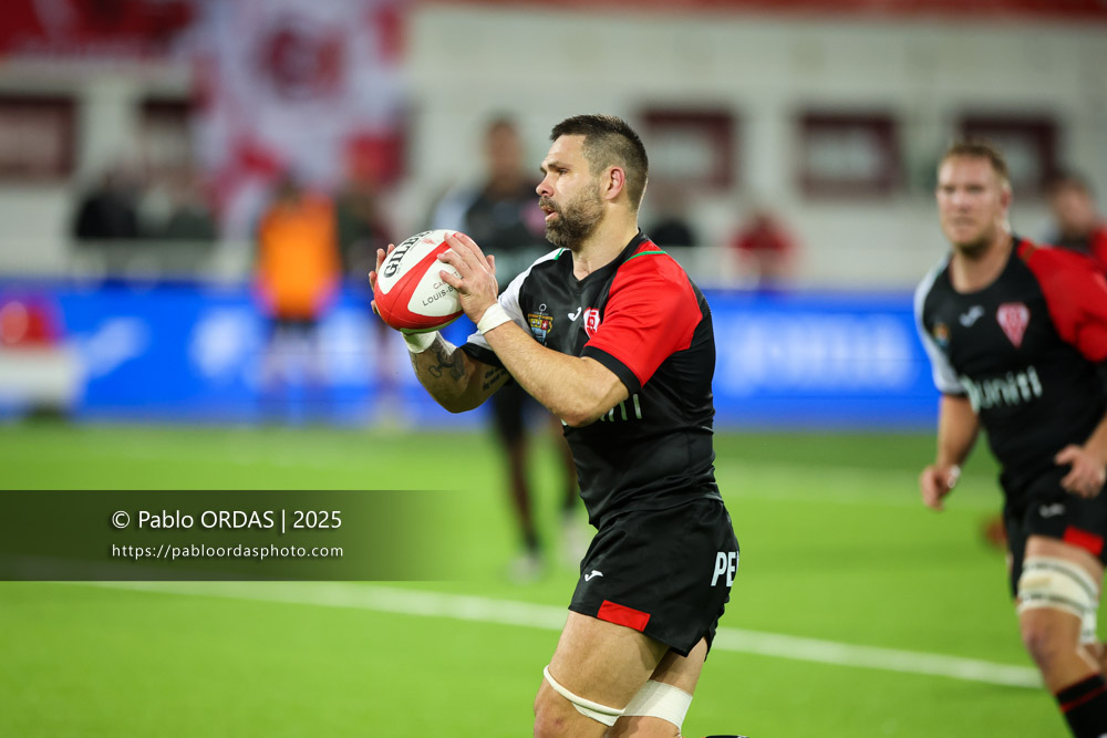 Cornell du Preez, lors du match de Pro D2 entre le Biarritz olympique et Oyonnax, le 19 décembre 2025 au stade Aguiléra de Biarritz, France (Photo Pablo ORDAS)