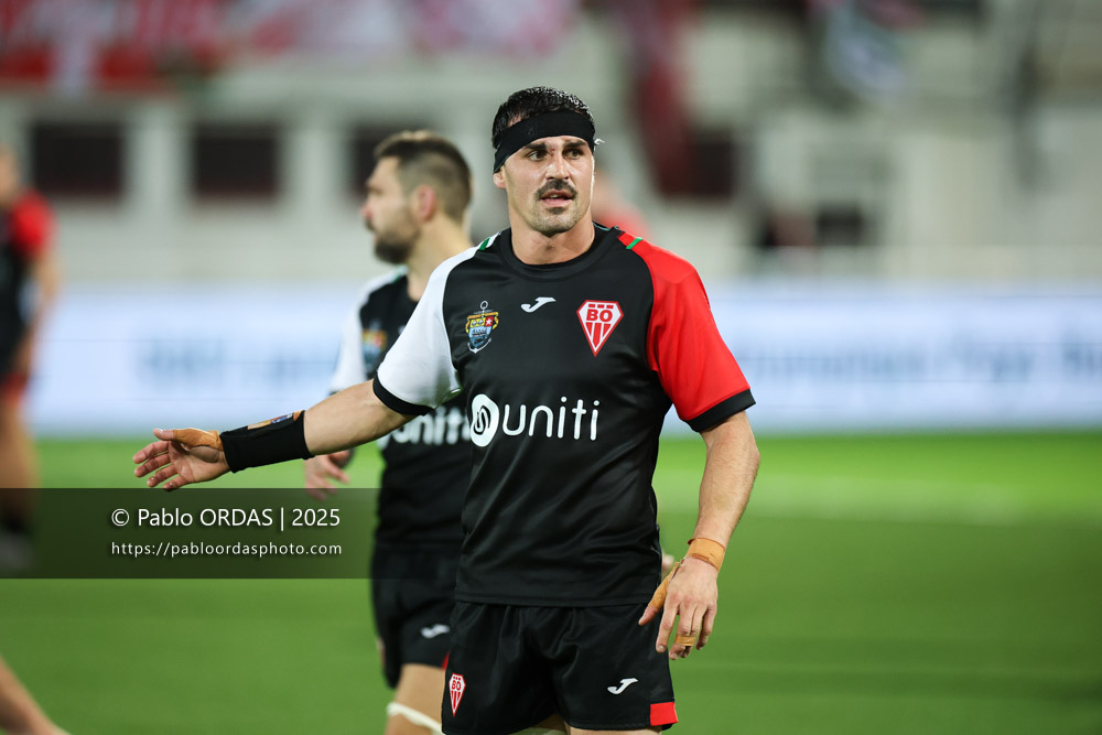 Rémi Bourdeau, lors du match de Pro D2 entre le Biarritz olympique et Oyonnax, le 19 décembre 2025 au stade Aguiléra de Biarritz, France (Photo Pablo ORDAS)