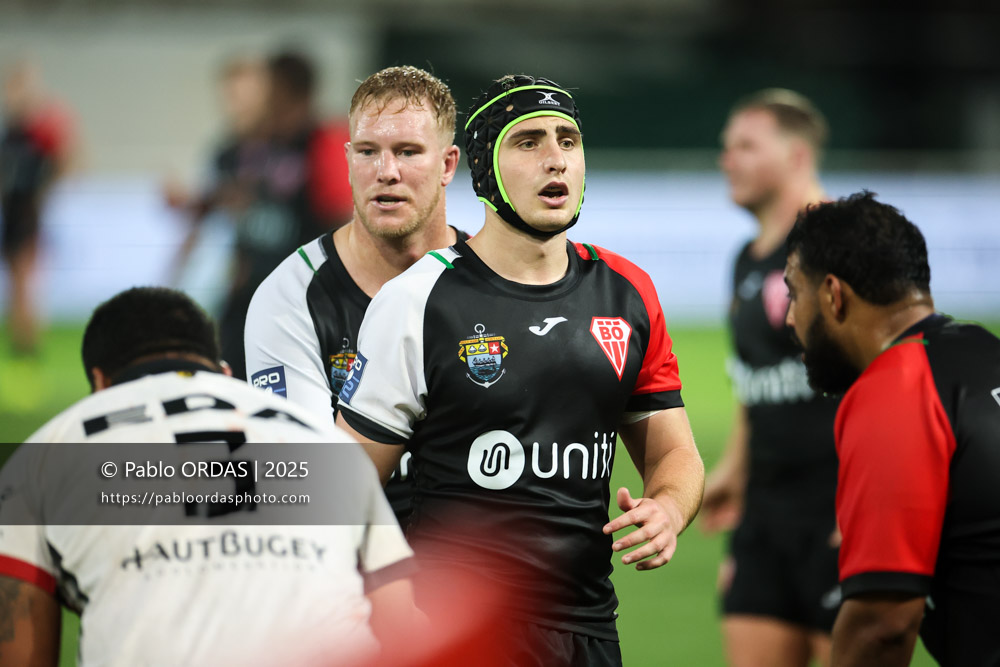 Ekain Imaz Agirre, lors du match de Pro D2 entre le Biarritz olympique et Oyonnax, le 19 décembre 2025 au stade Aguiléra de Biarritz, France (Photo Pablo ORDAS)
