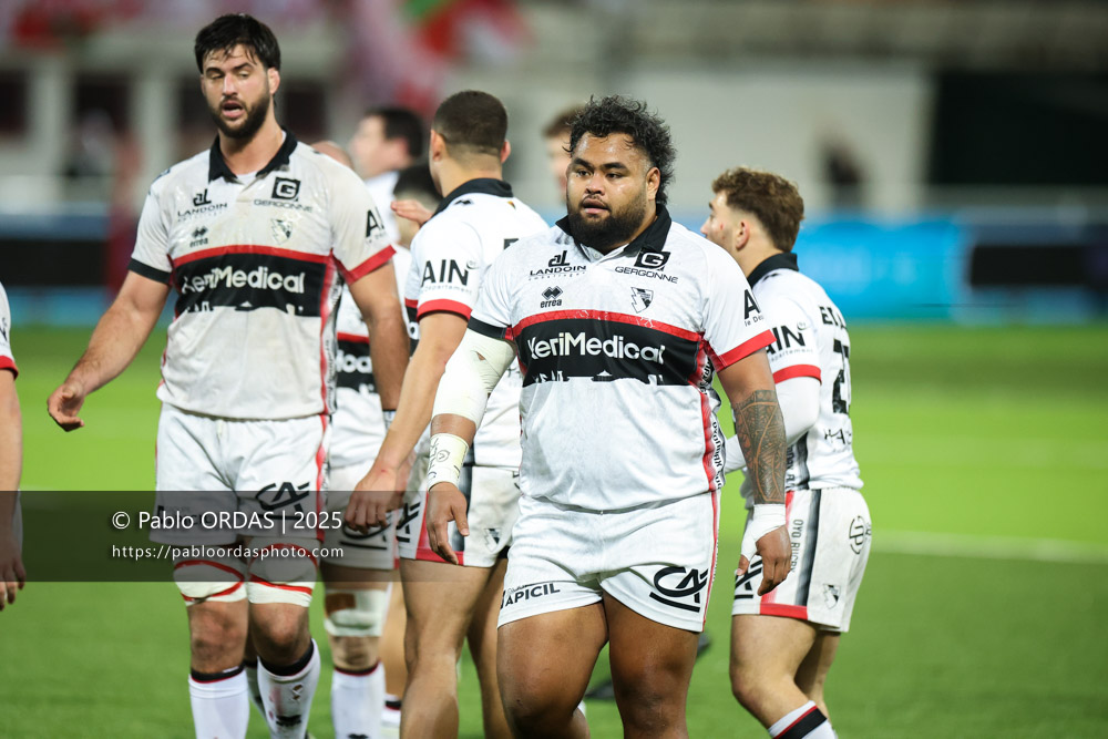 Christopher Vaotoa, lors du match de Pro D2 entre le Biarritz olympique et Oyonnax, le 19 décembre 2025 au stade Aguiléra de Biarritz, France (Photo Pablo ORDAS)