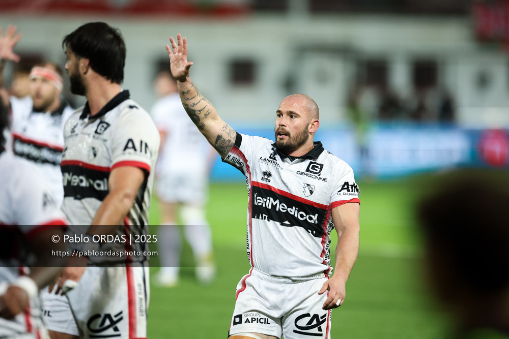 Kévin Lebreton, lors du match de Pro D2 entre le Biarritz olympique et Oyonnax, le 19 décembre 2025 au stade Aguiléra de Biarritz, France (Photo Pablo ORDAS)