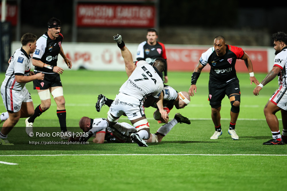 Quentin Samaran, lors du match de Pro D2 entre le Biarritz olympique et Oyonnax, le 19 décembre 2025 au stade Aguiléra de Biarritz, France (Photo Pablo ORDAS)