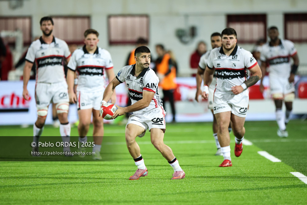 Luka Matkava, lors du match de Pro D2 entre le Biarritz olympique et Oyonnax, le 19 décembre 2025 au stade Aguiléra de Biarritz, France (Photo Pablo ORDAS)