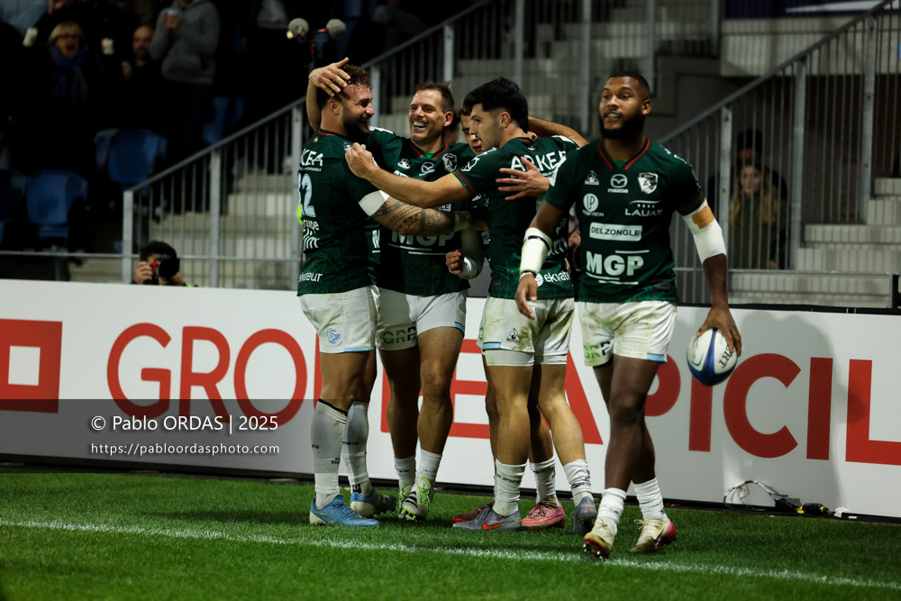 Facundo Bosch, lors du match de Champions Cup entre l'Aviron bayonnais et les Stormers, le 5 décembre 2025 au stade Jean Dauger de Bayonne, France (Photo Pablo ORDAS)