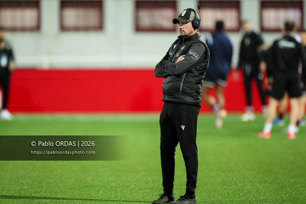 Alexandre Ruiz, lors du match de Pro D2 entre le Biarritz olympique et Soyaux Angoulême, le 16 janvier 2026 au stade Aguiléra de Biarritz, France (Photo Pablo ORDAS)