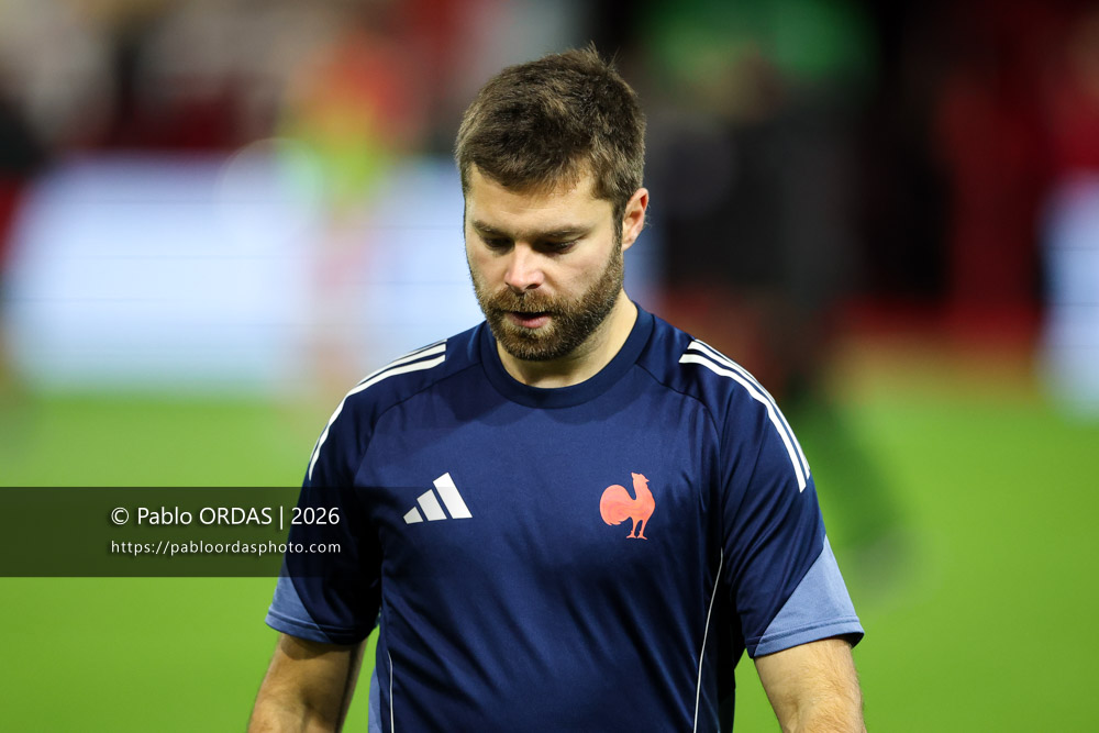 Hugues Samora, lors du match de Pro D2 entre le Biarritz olympique et Soyaux Angoulême, le 16 janvier 2026 au stade Aguiléra de Biarritz, France (Photo Pablo ORDAS)